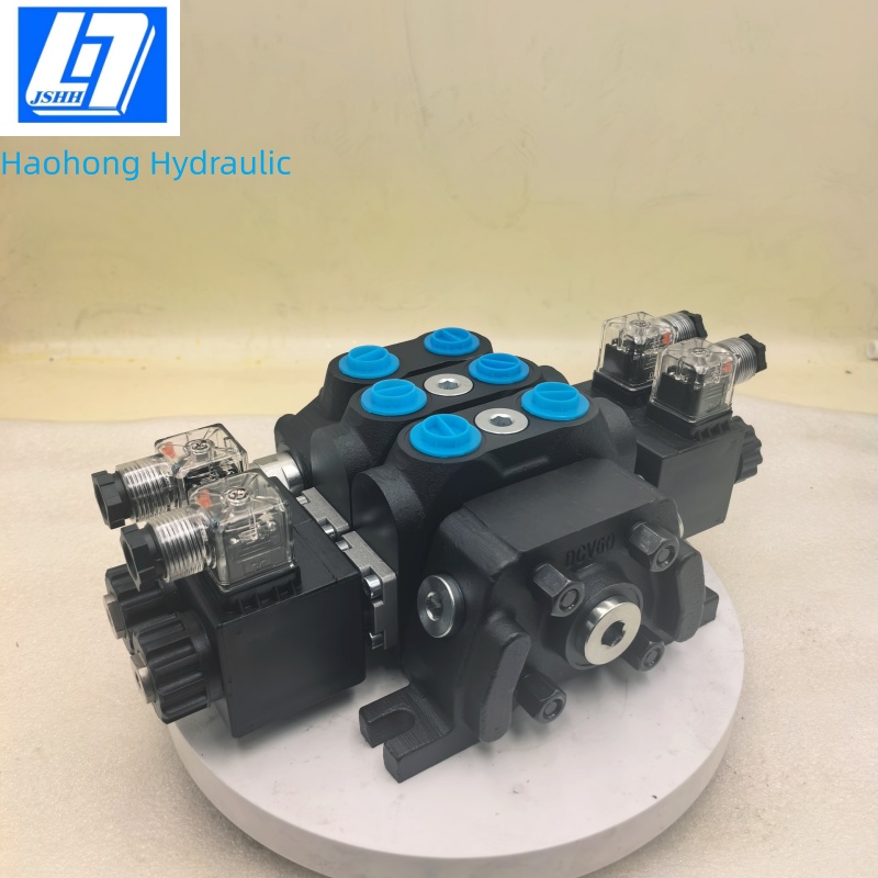 DCV60 2 Spools Solenoid Sectional Directional Valve(电磁控）