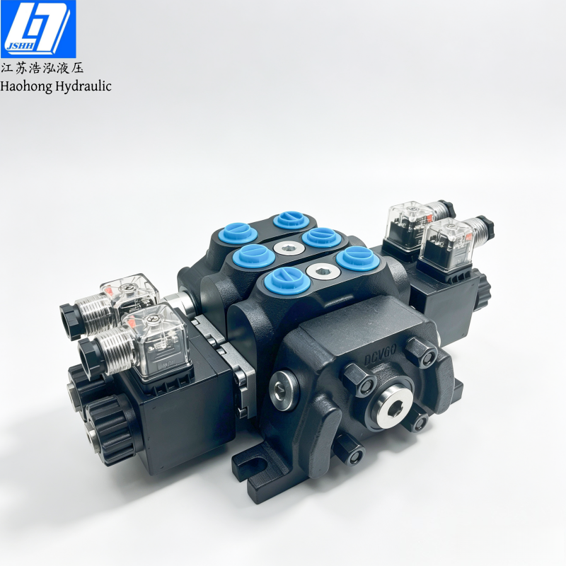 DCV60 2 Spools Solenoid Sectional Directional Valve(电磁控)