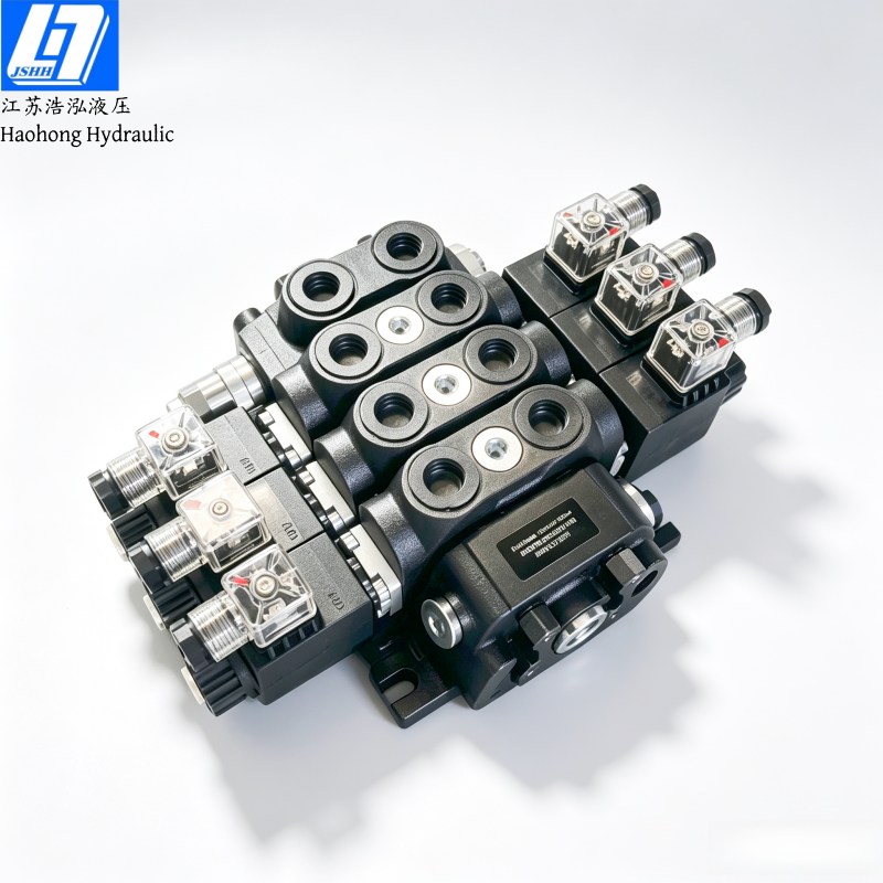 DCV60 3 Spools Solenoid Sectional Directional Valve(电磁控)