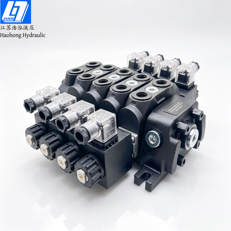 DCV60 4 Spools Solenoid Sectional Directional Valve(电磁控)