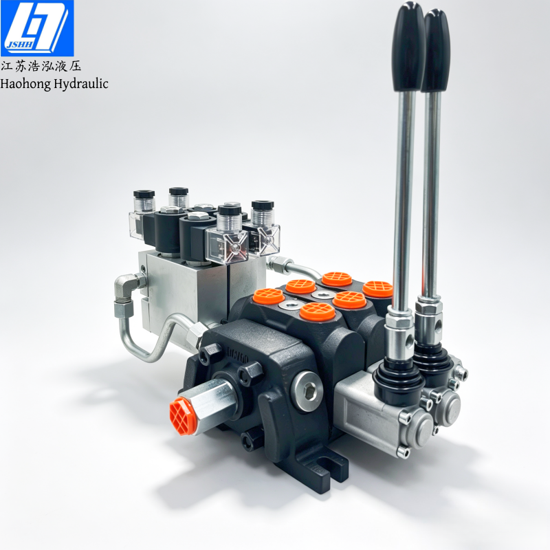 DCV60-2 Spools Manual and Electro-hydraulic Hydraulic Directional Control Valve(手动、电液控带过桥)