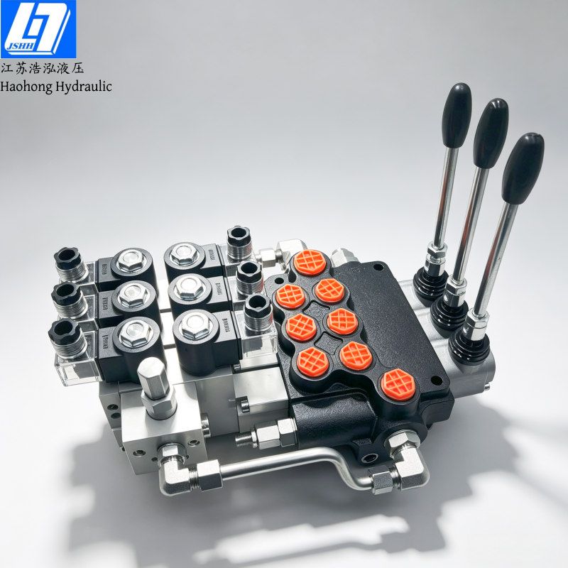 P80 3 Spools Manual and Electro-hydraulic Hydraulic Directional Control Valve(手动、电液控)